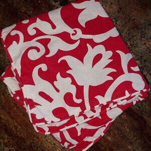 Pottery Barn Garden Gate Red White Linen Blend Pillow Sham 26" Euro